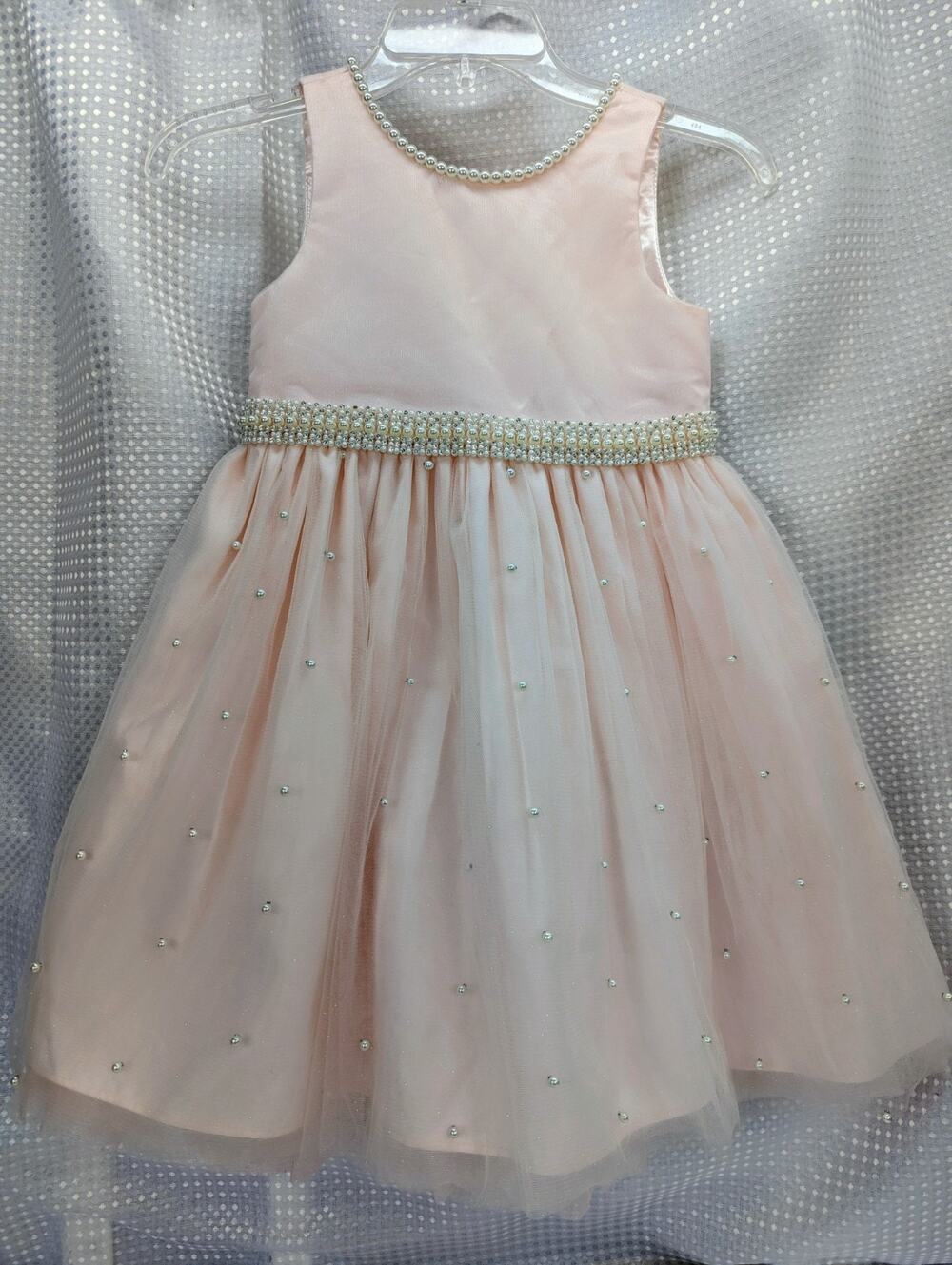 Couture Princess dress, Pearls, Rhinestone,Satin, Elegant Like Cinderella, 6x-7